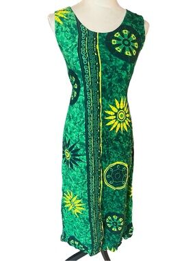 Vintage Sunflower Boho Hippie Maxi Dress